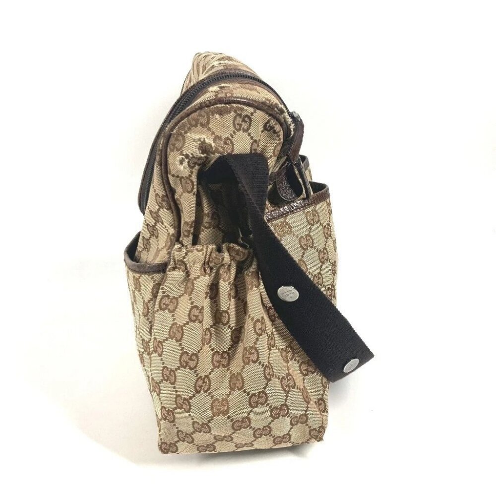GUCCI 123326 Mother's Bag Crossbody Shoulder Bag Canvas/Leather Beige/Dark brown - Picture 5 of 16